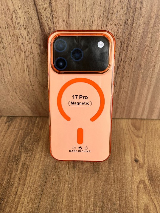 İPhone 17 Pro Uyumlu Turuncu Şeffaf MagSafe Kılıf – Sararma Karşıtı, Ultra İnce