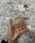 İPhone 13 Uyumlu Kum Kahvesi Sert Şeffaf MagSafe Premium Kılıf