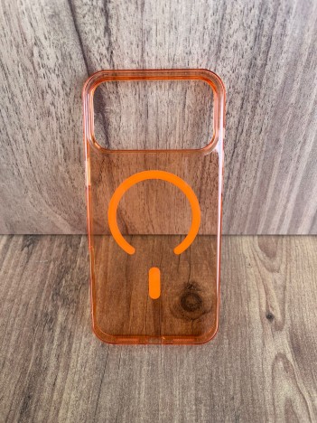 İPhone 17 Promax Uyumlu Turuncu Şeffaf MagSafe Kılıf – Sararma Karşıtı, Ultra İnce