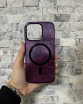 İPhone 16 Pro Uyumlu Mor Sert Şeffaf MagSafe Premium Kılıf