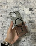 İPhone 13 Uyumlu Siyah Sert Şeffaf MagSafe Premium Kılıf