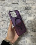 İPhone 16 Pro Uyumlu Mor Sert Şeffaf MagSafe Premium Kılıf
