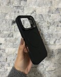 İPhone 17 Pro Uyumlu Siyah Kartlıklı MagSafe Standlı Kılıf