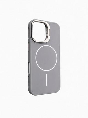 İPhone 16 Uyumlu Gri MagSafe Standlı Kılıf