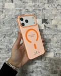 İPhone 17 Pro Max Uyumlu Turuncu Sert Şeffaf MagSafe Premium Kılıf