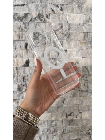 İPhone 15 Pro Max Uyumlu Sert Şeffaf MagSafe Kılıf – Minimal Tasarım