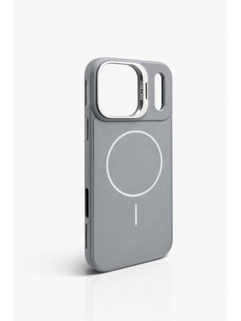 İPhone 17 Pro Max Uyumlu Gri MagSafe Standlı Kılıf