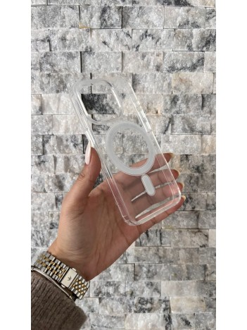 İPhone 15 Pro Uyumlu Sert Şeffaf MagSafe Kılıf – Minimal Tasarım