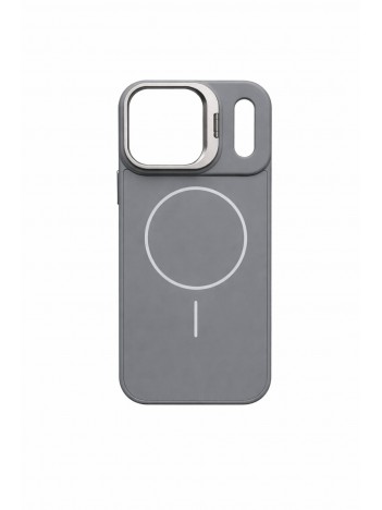 İPhone 17 Pro Max Uyumlu Gri MagSafe Standlı Kılıf