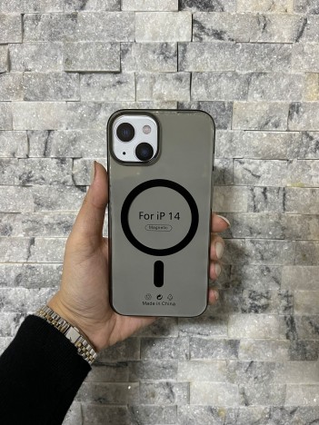 İPhone 14 Uyumlu Siyah Sert Şeffaf MagSafe Premium Kılıf
