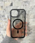 İPhone 15 Uyumlu Siyah MagSafe Standlı Kılıf – Lens Çerçeveli