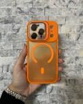İPhone 17 Pro Uyumlu Turuncu MagSafe Standlı Lens Korumalı Case Pro Kılıf