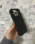 İPhone 16 Pro Uyumlu Siyah Kartlıklı MagSafe Standlı Kılıf