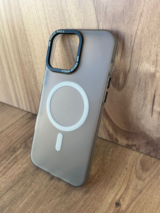 İPhone 16 Pro Max Uyumlu Buzlu Kum Kahvesi MagSafe Kılıf – Lens Çerçeveli, Premium Koruma