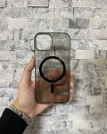 İPhone 14 Uyumlu Siyah Sert Şeffaf MagSafe Premium Kılıf