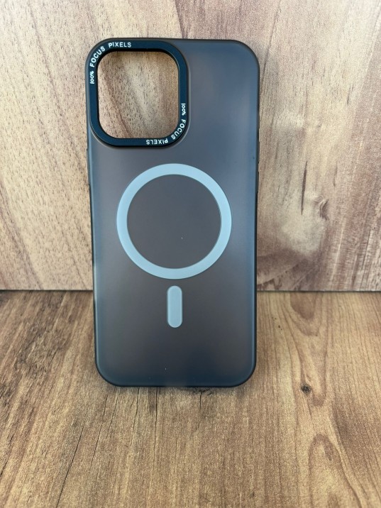 İPhone 16 Pro Max Uyumlu Buzlu Duman Gri MagSafe Kılıf – Lens Çerçeveli Premium Koruma