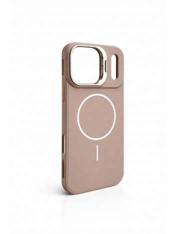 İPhone 17 Pro Max Uyumlu Kum Kahvesi MagSafe Standlı Kılıf