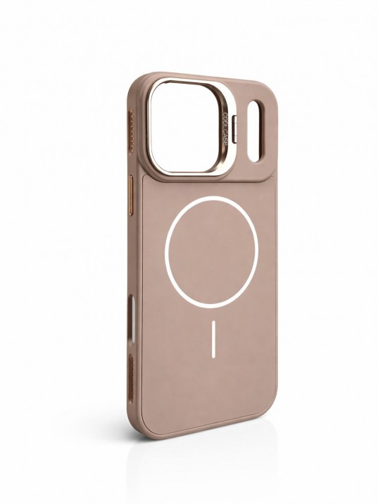 İPhone 17 Pro Max Uyumlu Kum Kahvesi MagSafe Standlı Kılıf