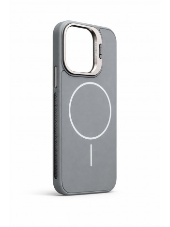 İPhone 15 Pro Uyumlu Gri MagSafe Standlı Kılıf