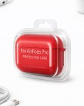 AirPods Pro Uyumlu Kırmızı Silikon Koruyucu Kılıf (Darbe Emici-Çizilme Önleyici)