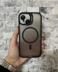 İPhone 15 Uyumlu Siyah MagSafe Standlı Lens Korumalı Case Pro Kılıf