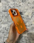 İPhone 17 Pro Uyumlu Turuncu MagSafe Standlı Lens Korumalı Case Pro Kılıf