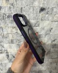 İPhone 13 / 14 Uyumlu Mor MagSafe Standlı Kılıf – Lens Çerçeveli