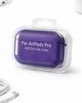 AirPods Pro Uyumlu Mor Silikon Koruyucu Kılıf (Darbe Emici-Çizilme Önleyici)