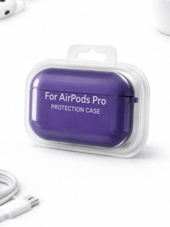 AirPods Pro Uyumlu Mor Silikon Koruyucu Kılıf (Darbe Emici-Çizilme Önleyici)