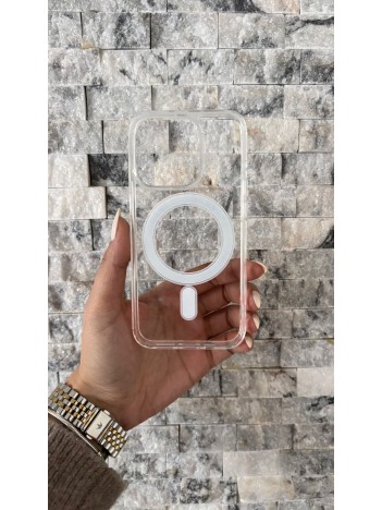 İPhone 15 Pro Uyumlu Sert Şeffaf MagSafe Kılıf – Minimal Tasarım