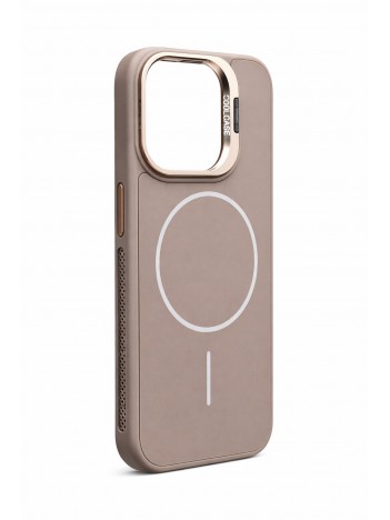 İPhone 15 Pro Uyumlu Kum Kahvesi MagSafe Standlı Kılıf
