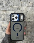 İPhone 17 Pro Max Uyumlu Lacivert MagSafe Standlı Kılıf – Lens Çerçeveli