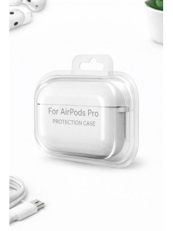 AirPods Pro Uyumlu Beyaz Silikon Koruyucu Kılıf (Darbe Emici-Çizilme Önleyici)