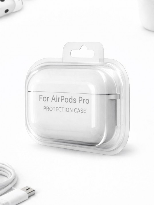 AirPods Pro Uyumlu Beyaz Silikon Koruyucu Kılıf (Darbe Emici-Çizilme Önleyici)