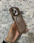 İPhone 17 Pro Uyumlu Kahverengi MagSafe Standlı Lens Korumalı Case Pro Kılıf
