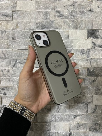 İPhone 13 Uyumlu Siyah Sert Şeffaf MagSafe Premium Kılıf