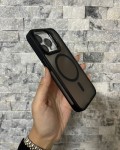 İPhone 15 Pro Uyumlu Siyah MagSafe Standlı Lens Korumalı Case Pro Kılıf