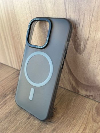 İPhone 16 Pro Uyumlu Buzlu Duman Gri MagSafe Kılıf – Lens Çerçeveli Premium Koruma