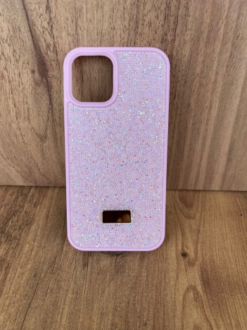 İPhone 12/12Pro Swarovski Pembe Taşlı Kılıf