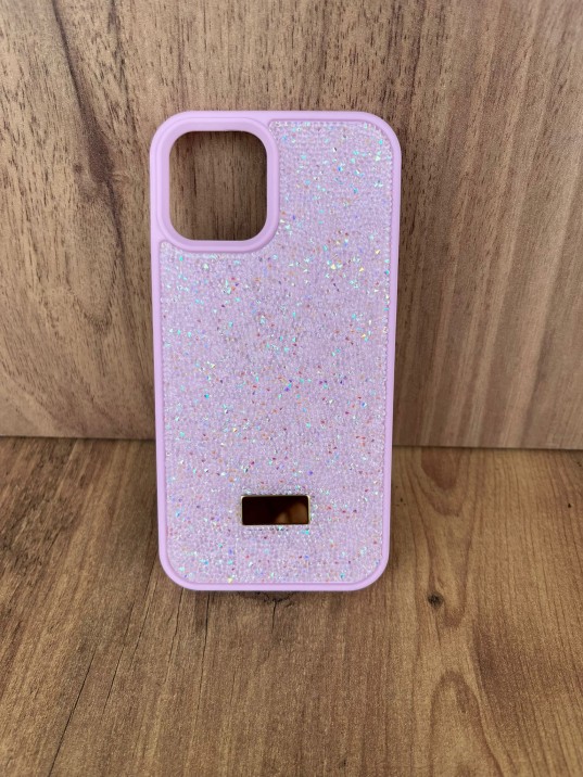 İPhone 12/12Pro Swarovski Pembe Taşlı Kılıf