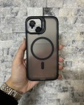 İPhone 13 Uyumlu Siyah MagSafe Standlı Lens Korumalı Case Pro Kılıf