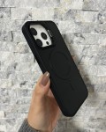 İPhone 15 Pro Max Uyumlu Siyah Kartlıklı MagSafe Standlı Kılıf