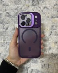 İPhone 17 Pro Uyumlu Mor MagSafe Standlı Lens Korumalı Case Pro Kılıf