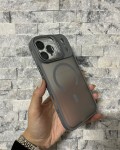 İPhone 17 Pro Max Uyumlu Gri MagSafe Standlı Lens Korumalı Case Pro Kılıf