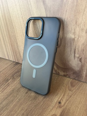 İPhone 16 Pro Max Uyumlu Buzlu Duman Gri MagSafe Kılıf – Lens Çerçeveli Premium Koruma