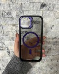 İPhone 13 / 14 Uyumlu Mor MagSafe Standlı Kılıf – Lens Çerçeveli