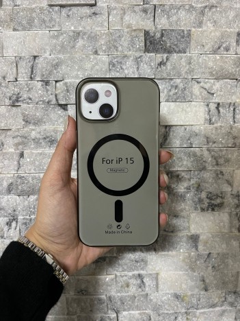 İPhone 15 Uyumlu Siyah Sert Şeffaf MagSafe Premium Kılıf