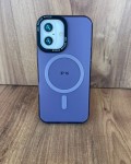 İPhone 16 Uyumlu Buzlu Mor MagSafe Kılıf – Lens Çerçeveli Premium Koruma