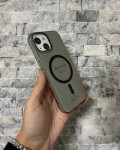 İPhone 15 Uyumlu Siyah Sert Şeffaf MagSafe Premium Kılıf