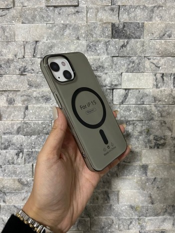 İPhone 15 Uyumlu Siyah Sert Şeffaf MagSafe Premium Kılıf